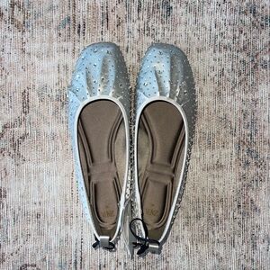 Silver Zara Ballet Flats Size EU size 41 with gem stones
